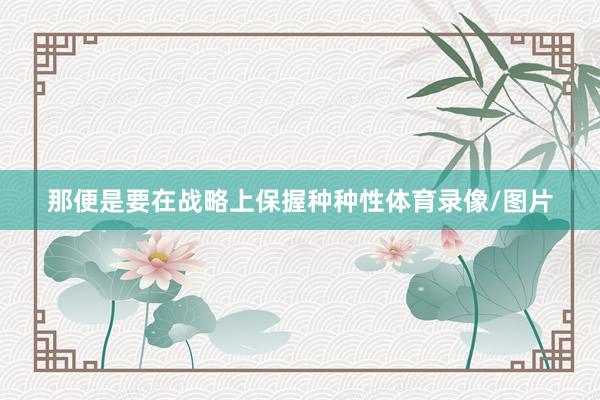 那便是要在战略上保握种种性体育录像/图片