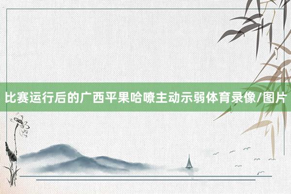 比赛运行后的广西平果哈嘹主动示弱体育录像/图片